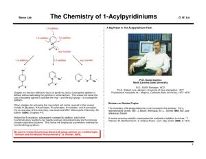 The Chemistry of 1-Acylpyridiniums