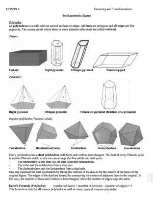 LESSON 6 Geometry and Transformations