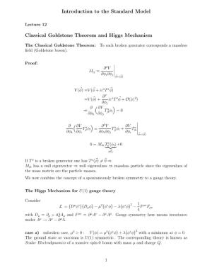 Goldstone Theorem, Higgs Mechanism