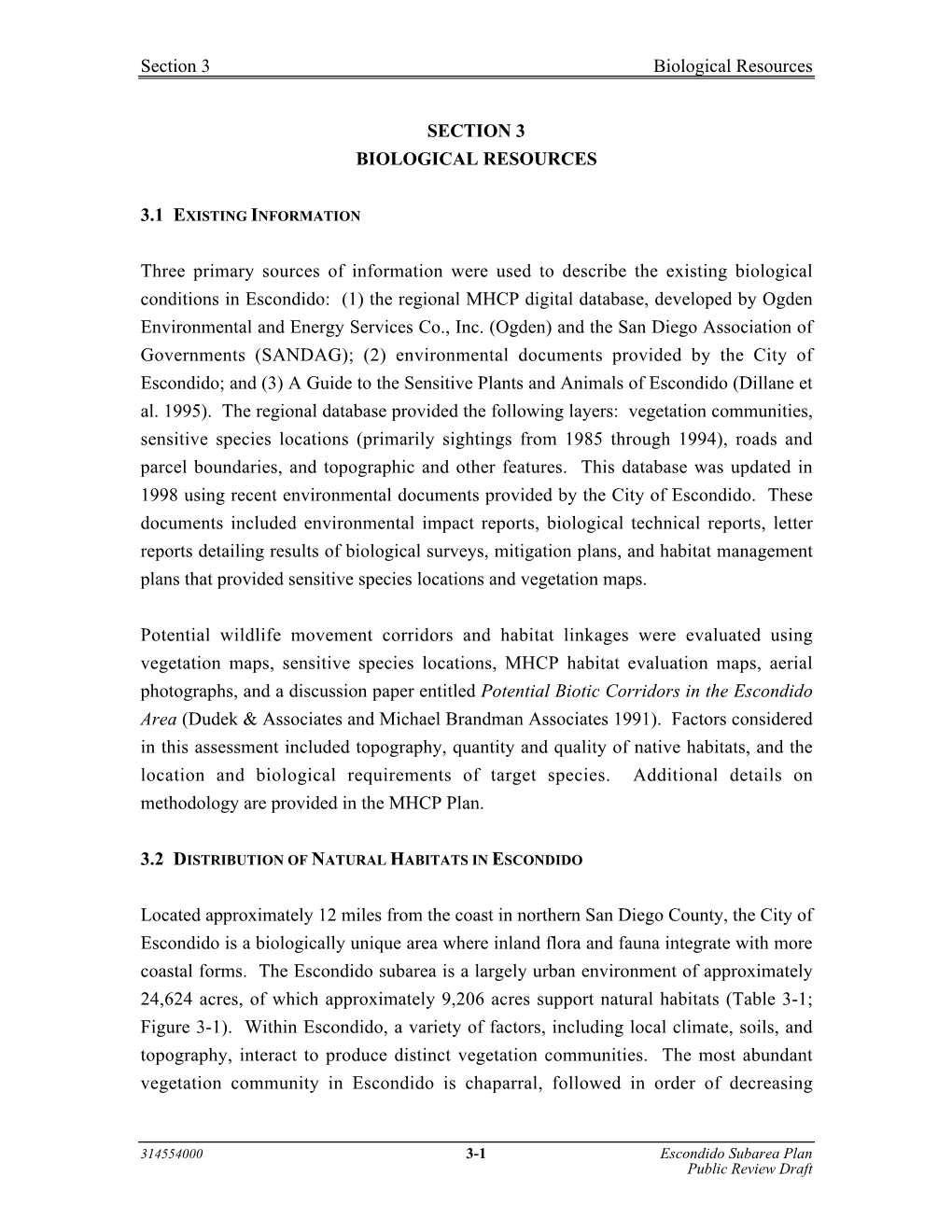 Section 3 Biological Resources