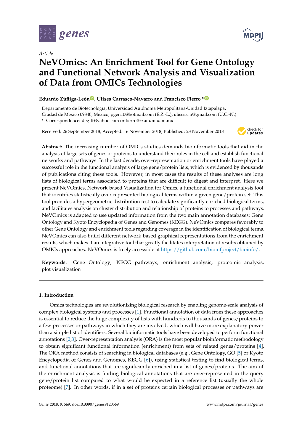 An Enrichment Tool for Gene Ontology and Functional Network Analysis and Visualization of Data from Omics Technologies