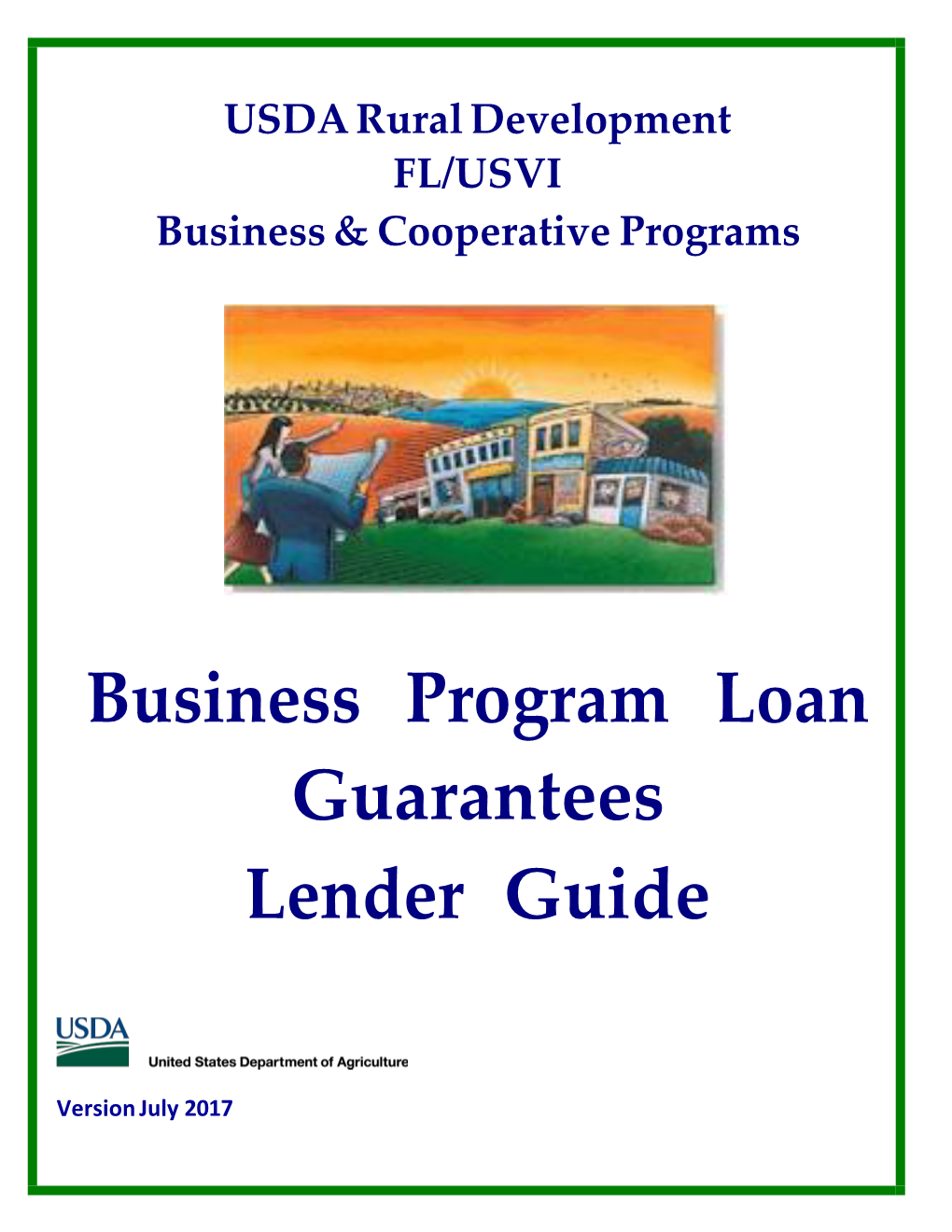 Business Program Loan Guarantees Lender Guide