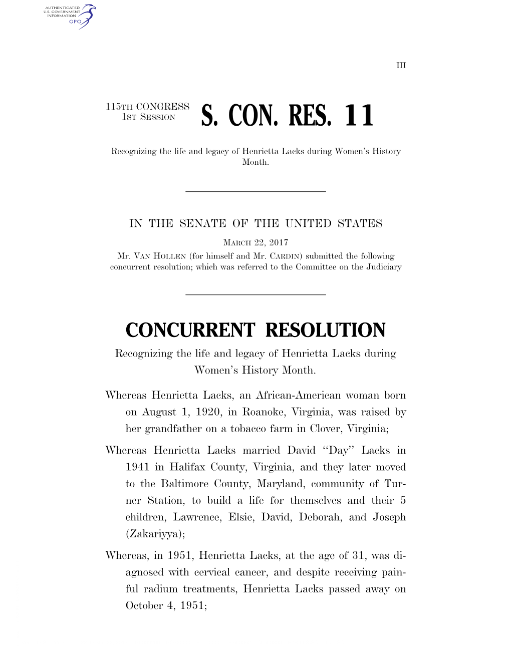 S. Con. Res. 11