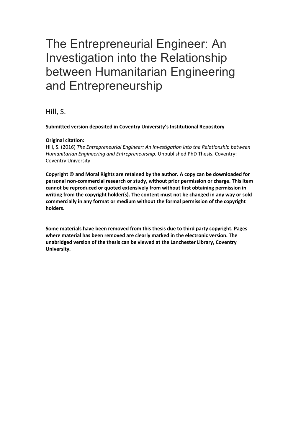 An Investigation Into the Relationship Between Humanitarian Engineering and Entrepreneurship
