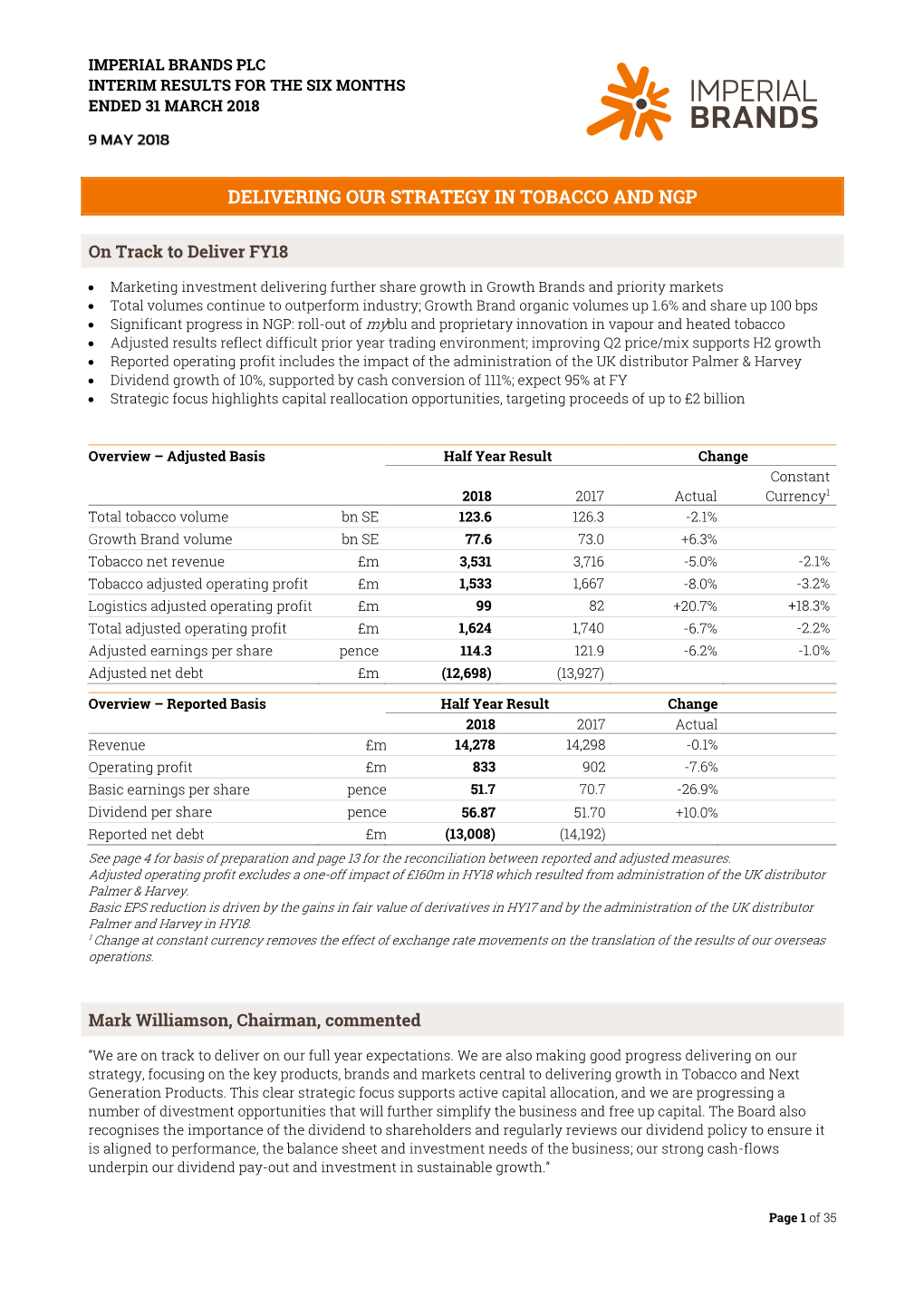 Interim Results 2018