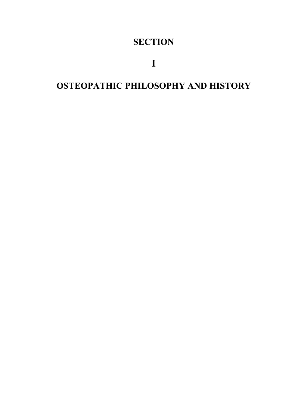 Osteopathic Philosophy and History 1