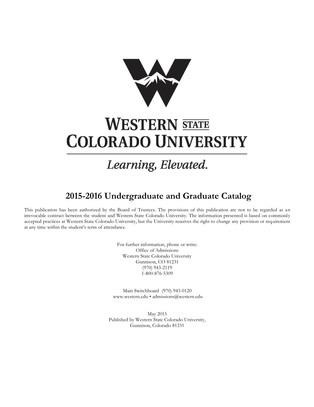 2015-2016 Undergraduate and Graduate Catalog