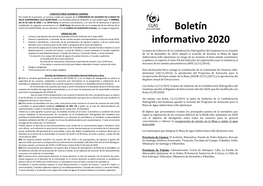 Boletín Informativo 2020