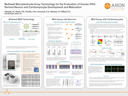 Multiwell Microelectrode Array Technology for the Evaluation of Human Ipsc- Derived Neuron and Cardiomyocyte Development and Maturation