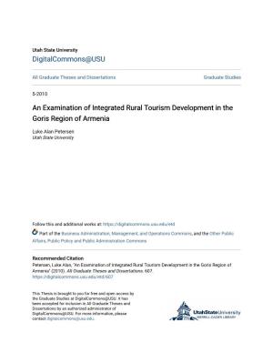 An Examination of Integrated Rural Tourism Development in the Goris Region of Armenia
