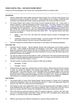 VIKING COASTAL TRAIL – USE and ECONOMIC IMPACT a Report by the Area Manager to the Thanet Joint Transportation Board on 23 March 2004
