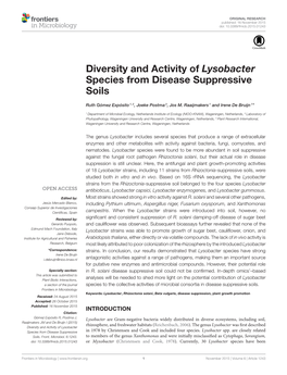 Diversity and Activity of Lysobacter Species from Disease Suppressive Soils