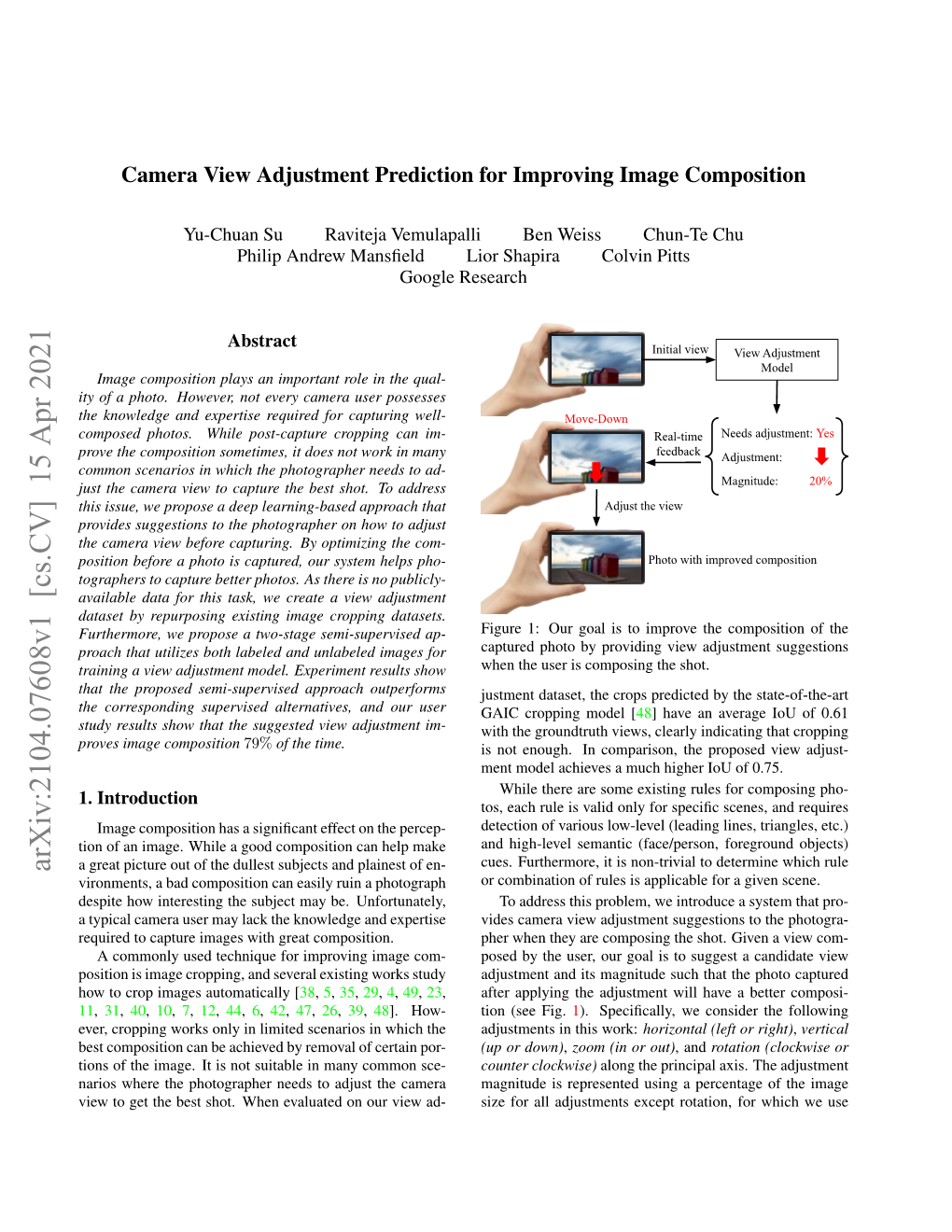 Arxiv:2104.07608V1 [Cs.CV] 15 Apr 2021