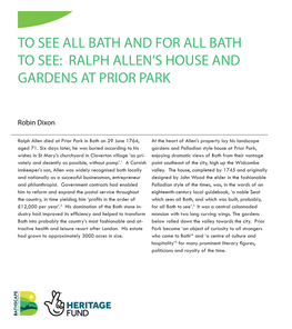 Ralph Allen's House and Gardens At