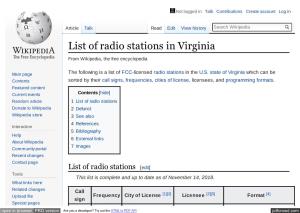 List of Radio Stations in Virginia