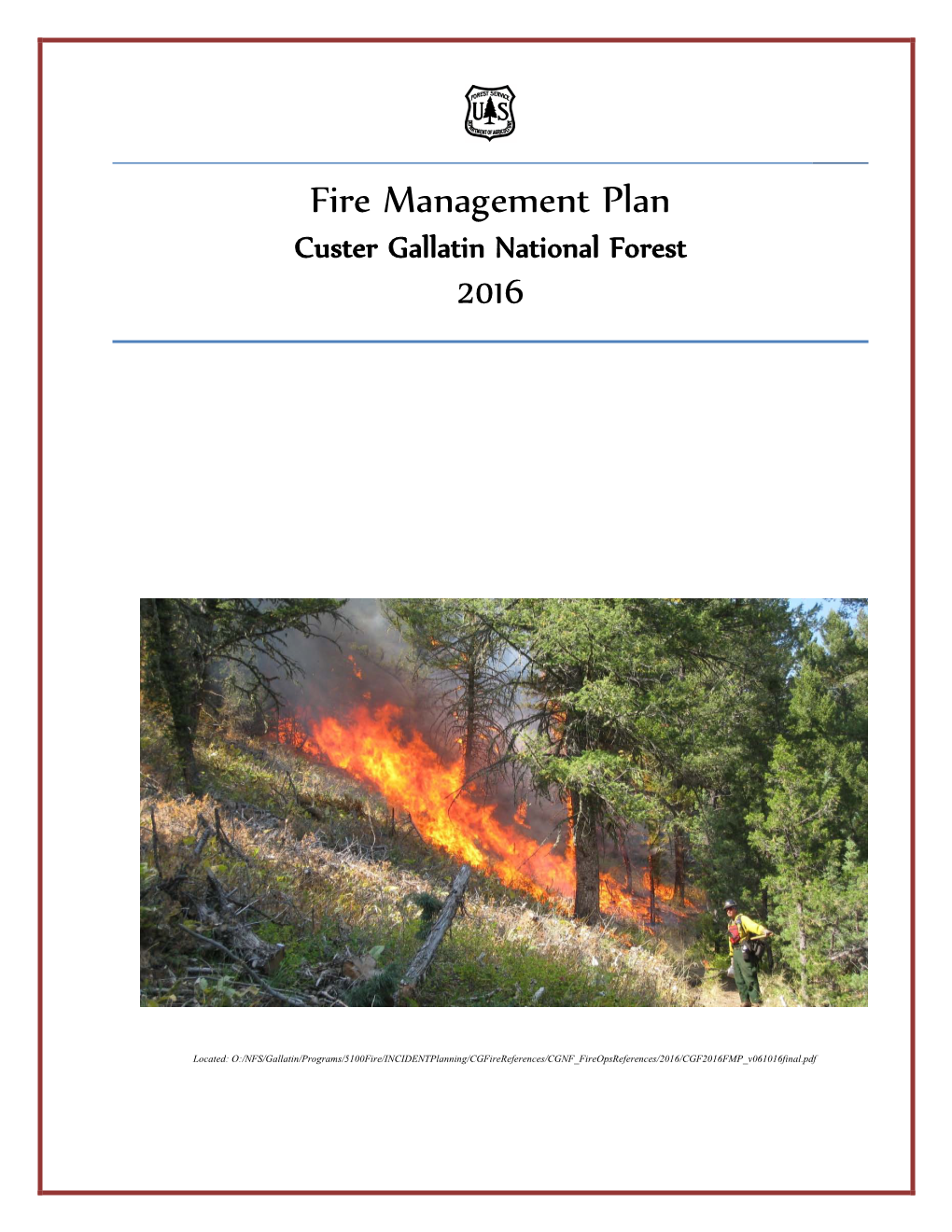 Fire Management Plan for the Gallatin National Forest