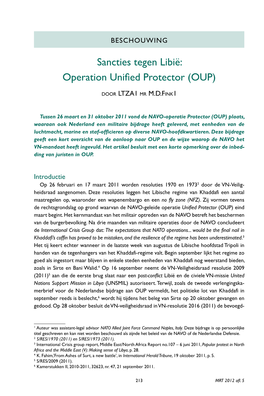Operation Unified Protector (OUP)