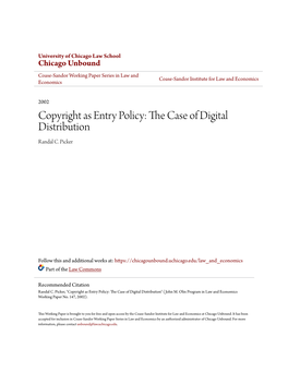 Copyright As Entry Policy: the Case of Digital Distribution
