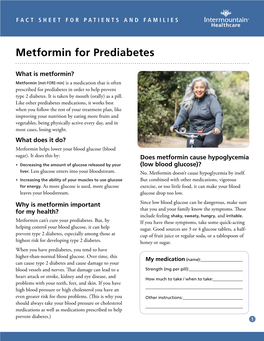 Metformin for Prediabetes