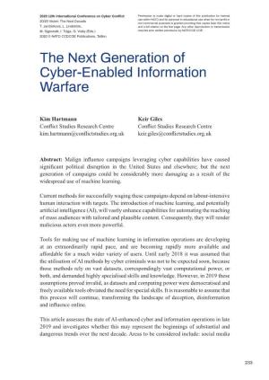 The Next Generation of Cyber-Enabled Information Warfare