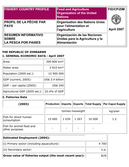 FAO Fishery Country Profile