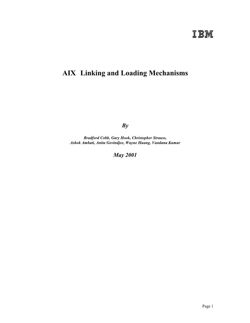 AIX Linking and Loading Mechanisms