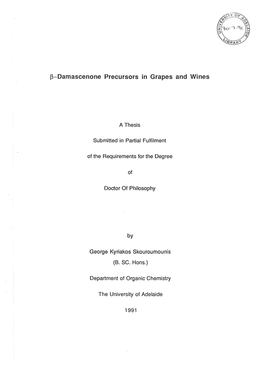 Β-Damascenone Precursors in Grapes and Wines