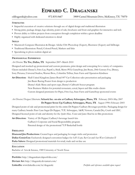 2010 Draganski Resume Page1.Eps