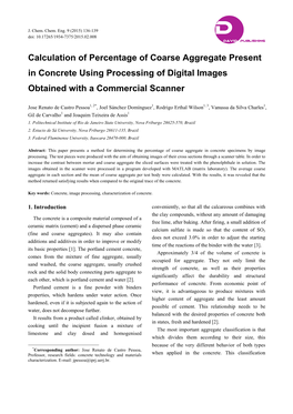 Calculation of Percentage of Coarse Aggregate Present in Concrete Using Processing of Digital Images Obtained with a Commercial Scanner