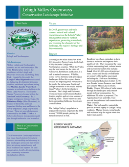 Lehigh Valley Greenways Conservation Landscape Initiative