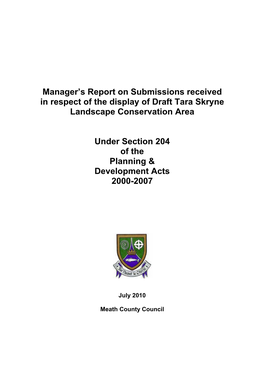 Draft Tara Skryne Landscape Conservation Area Managers