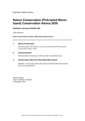 Pink-Tailed Worm- Lizard) Conservation Advice 2020