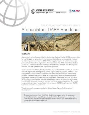 Afghanistan: DABS Kandahar