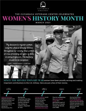 Women's History Month M a R C H 2 0 2 1