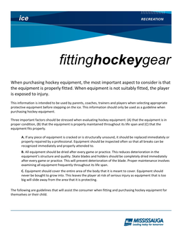 Fittinghockeygear