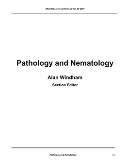 Pathology and Nematology