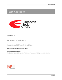 ESS6 Codebook