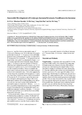 Successful Development of Cordyceps Bassiana Stromata from Beauveria Bassiana