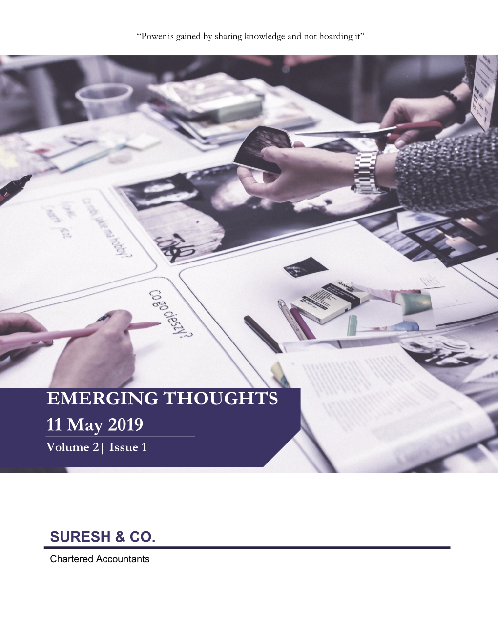 EMERGING THOUGHTS 11 May 2019 Volume 2| Issue 1