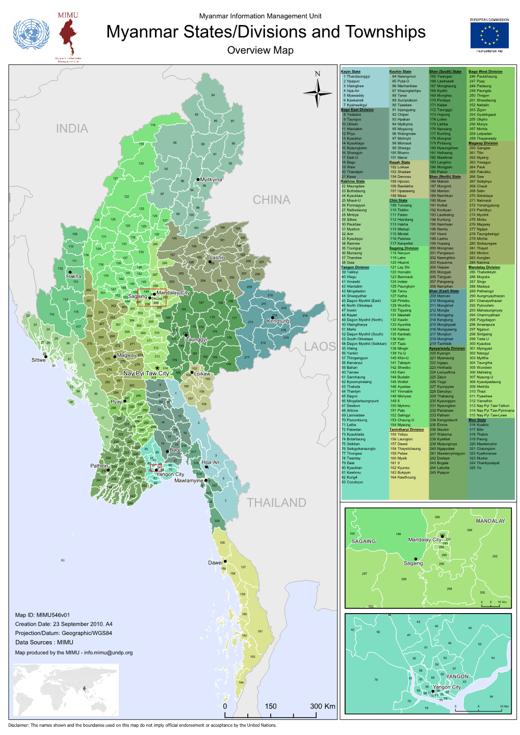 Myanmar States/Divisions and Townships Overview Map - DocsLib