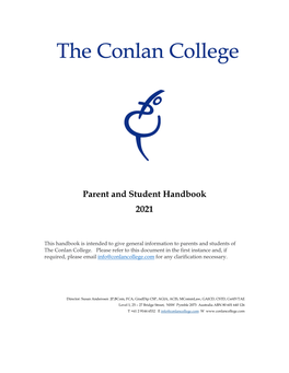 Parent and Student Handbook 2021
