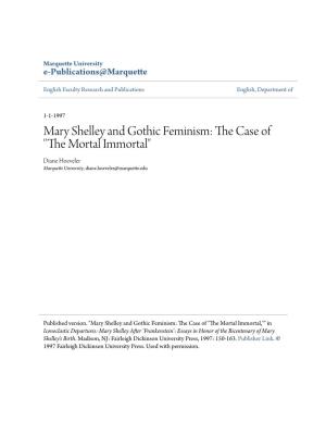 Mary Shelley and Gothic Feminism: the Case of "The Mortal Immortal"