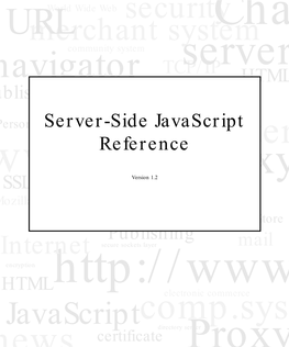Server-Side Javascript 1.2 Reference