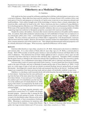 Elderberry As a Medicinal Plant D