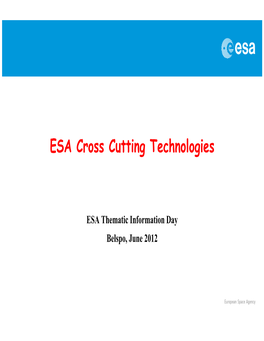 ESA Cross Cutting Technologies