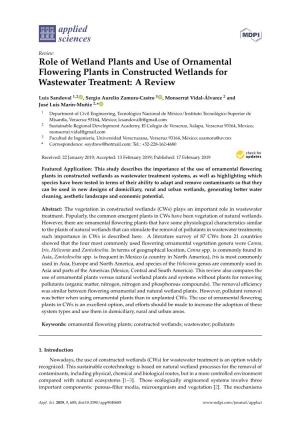 Role of Wetland Plants and Use of Ornamental Flowering Plants in Constructed Wetlands for Wastewater Treatment: a Review