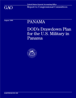 DOD's Drawdown for the US Military in Panama