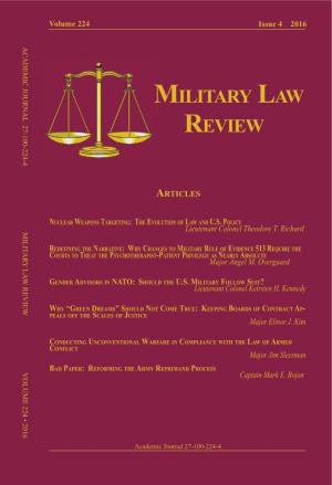 Military Law Review, Volume 224, Issue 4, 2016