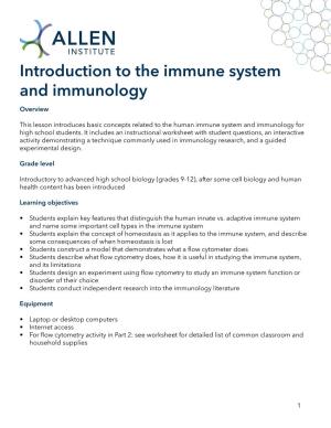 Introduction to the Immune System and Immunology