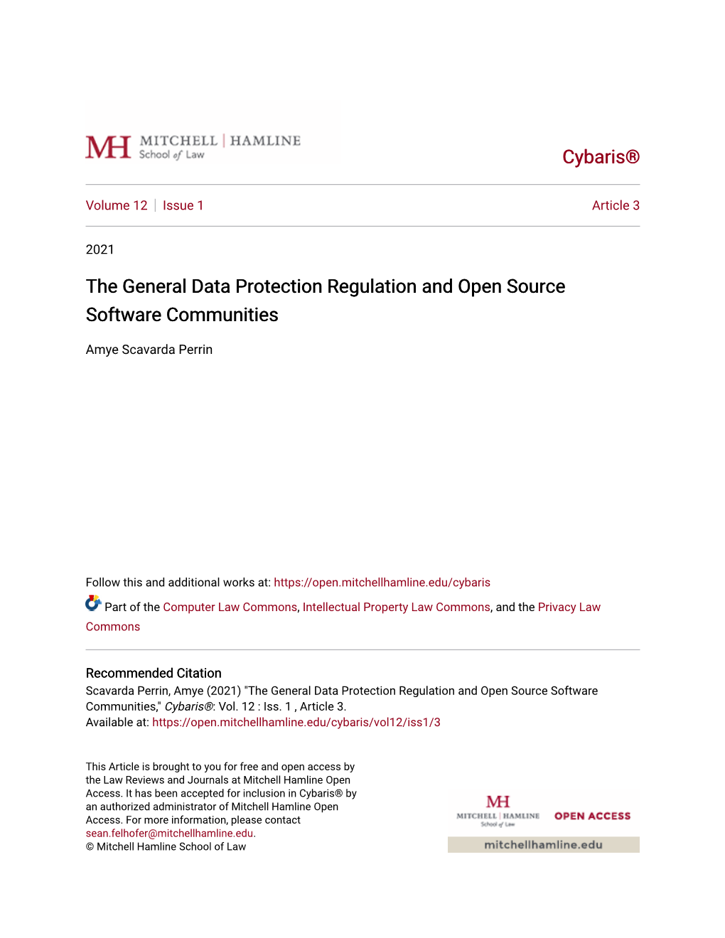 The General Data Protection Regulation and Open Source Software Communities